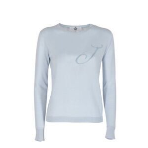 Crown of Edinburgh Cashmere Cashmere Crew Neck Jumper Model J Women Sky blue